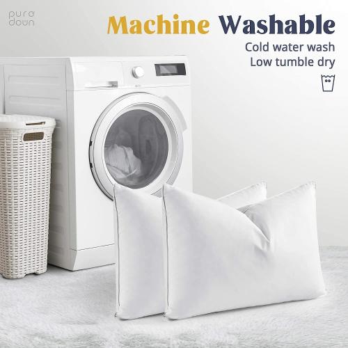 Goose Feathers and Down White Pillows Bed Sleeping Hotel Collection Pillows Set of 2 Queen Size