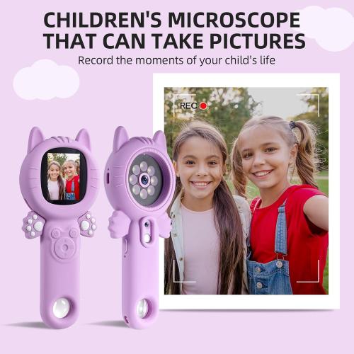 Kids Microscope – 500X Digital Pocket Handheld Microscope with Dual Cameras & Autofocus, STEM Educational Toy & Perfect Christmas Birthday Gift for Boys & Girls Ages 3 4 5 6 7 8 9 10 (Green)