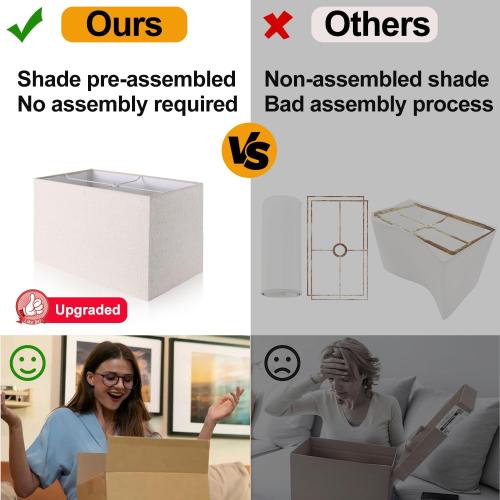 21 Touch Bedside lamps with 2 USB & AC Outlets, 3-Way Dimmable Bedside Table Lamps Set of 2 for Bedroom Living Room Office Reading, White Shade Lamps for Night Stands, 2700K LED Bulbs Included