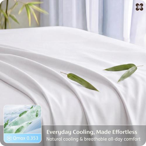 Bedsure PureWoven Rayon Derived from Bamboo, California King Sheet Sets