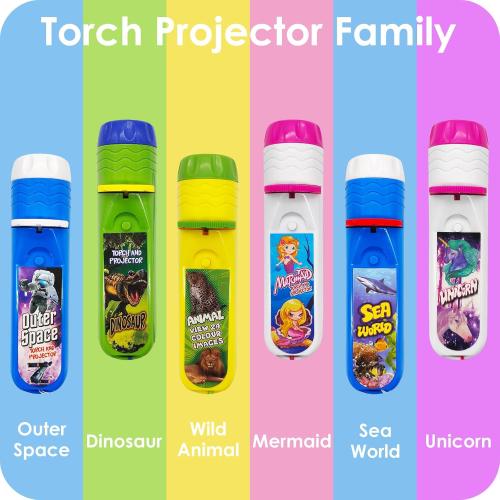Mermaid Projector Flashlight for Kids Ages 3 , Ideas Christmas Stocking Stuffers Gifts for Girls, Pink Fairy Little Mermaid Toys, 3 Discs 24 Images, Kid Night Light Projector