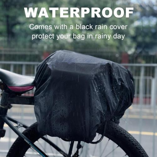 Bike Rear Rack Bag,20L PVC Waterproof Bike Trunk Bag for Road and Mountain Bikes,Multifunctional Bicycle Rear Seat Bag with Rain Cover Bike Saddle Bag for Cycling Trip (Black)