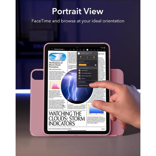 ESR for iPad A16 Case, iPad 11th/10th Generation Case (2025/2022), Pink | Removable Magnetic Cover with Pencil Charging & Storage, Adjustable Portrait/Landscape Stand, 9 Standing Angles, Shift Series