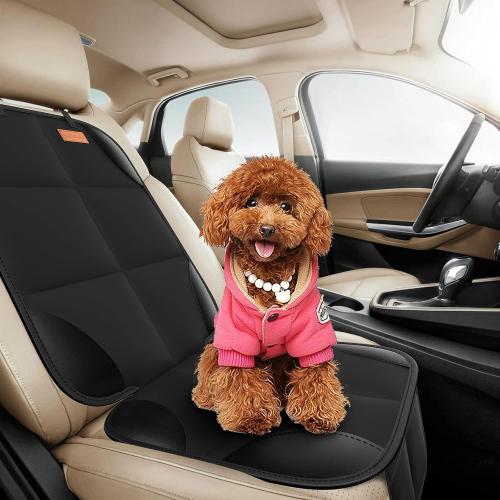 Black 2 Pack Car Seat Protector, Seat Protector Protect Child Seats with Thickest Padding and Non-Slip Backing Mesh Pockets for Baby and Pet,Sedan SUV Truck (Black)