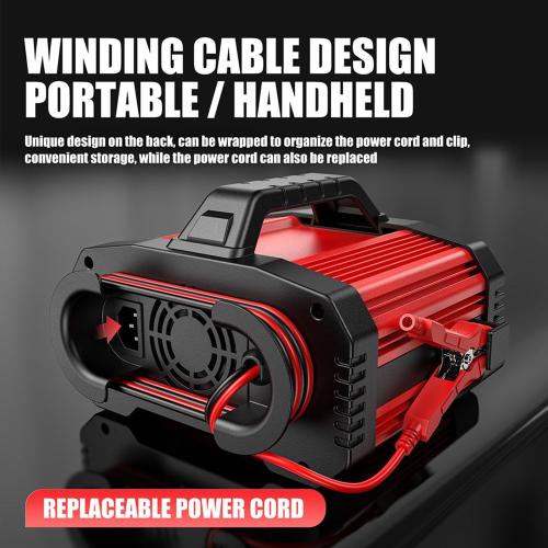 Black and Red 25A Battery Charger, 2/8/20/25 Amp 12V/24V LiFePO4 Lead Acid Fully Automatic Battery Maintainer with Engine Start, 8-Stage Car Battery Trickle Charger, Desulfator for AGM,STD,Gel,Deep Cycle Batteries
