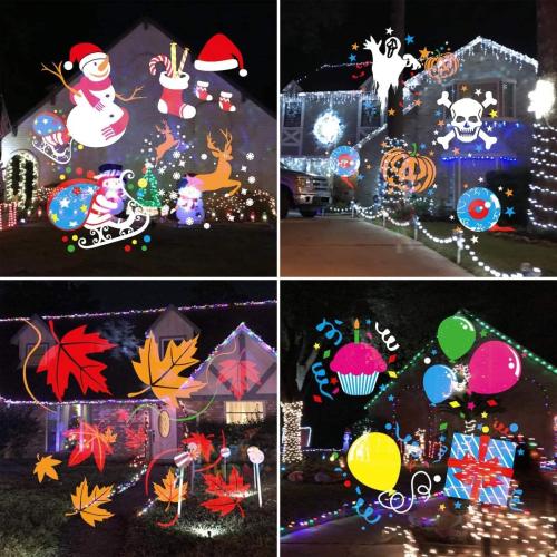 Christmas Halloween Lights Projector,Waterproof IP65 Indoor Motion Remote Control LED Projector Lights, 16 Slides Holiday Light Party Outdoor Garden House Apartment Kids Room Night Light