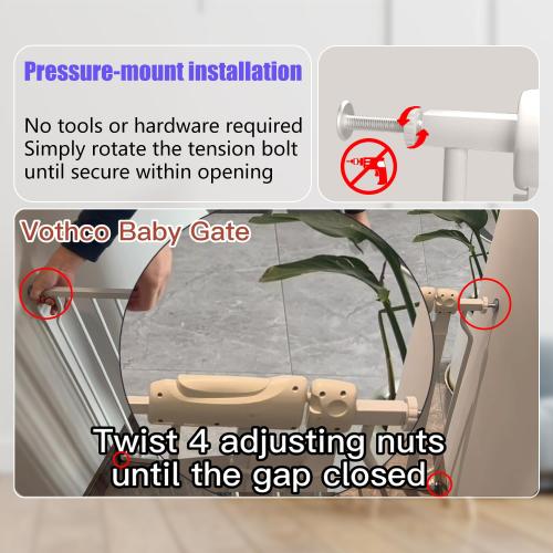 Narrow Baby Gate 24.4-29 Inch Wide Stairs Tension Pet Dog Gates Indoor for Doorways No Drilling Pressure Mounted Metal Pet Gates for Kids