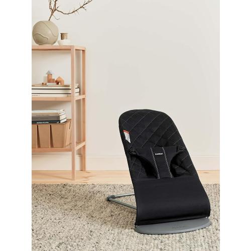 BabyBjörn Bouncer Bliss, Black, Woven, Classic Quilt | 2-in-1 Adjustable Baby Bouncer Seat and Toddler Chair, Newborn to Toddler (8-29 lbs), 4 Positions, Lightweight & Portable