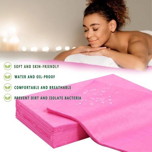100 Pcs Disposable Bed Sheets 31 x 71 Massage Table Sheets Non Woven Fabric SPA Bed Cover Breathable for Massage Beauty Tattoos (100 Pcs Pink)