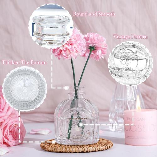 UPBUD Clear Glass Bud Vases Set of 12, Small Vases for Flowers