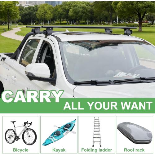 51 Universal Car Roof Rack Cross Bars, Capacity Roof Rack for Bare Roof, with 4 Kinds Clamp