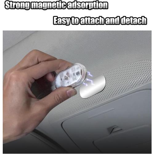Car LED Lights Interior Wireless, 6 Styles Interior, Portable USB Rechargeable Vehicle Night Light for Car(Ice Blue)