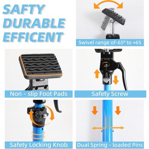 Cabinet Jacks for Installing Cabinets, Heavy Duty Third Hand Support Pole,Drywall Jack,Premium Dust Barrier Pole,Telescopic Adjustable Support Pole For Celling Extend from 49.2 to 114.2 inches 4PC