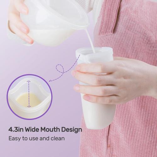 Nuliie 7 Pcs Reusable Silicone Breastmilk Storage Bags, 12oz/360ml Double Leak-Proof, BPA Free Self-Standing Milk Bags for Breastfeeding, Baby Food Pouches