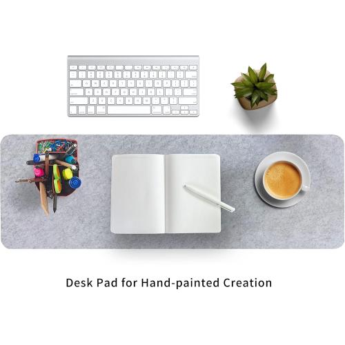 DawnTrees Felt Desk Pad,Keyboard Mat (35.5x12Inches),Large Felt Mouse Pad,Computer Desk Mat XL,Desk Protector for Office (Light Gray)