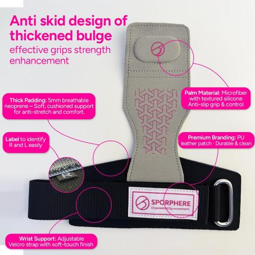 Premium Crossfit Grips for Women – Anti-Slip Lifting Grips & Wrist Straps for Weightlifting, Workout, Deadlift, Pull-Ups, Barbell, Easy-to-Clean, Odor Free, Size Small & Medium