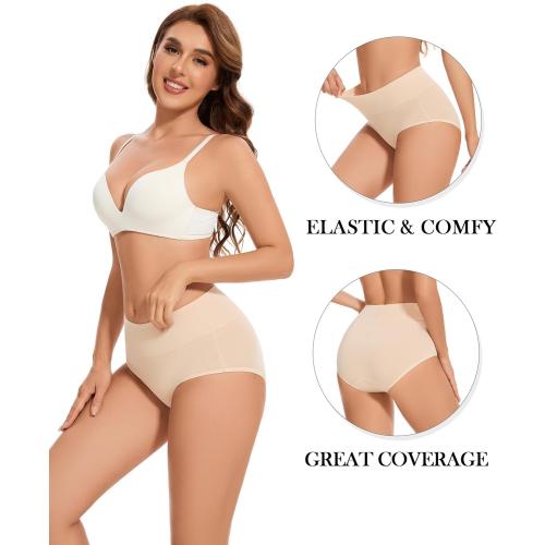 Size 5 CAILECOTTON Womens Underwear Cotton Briefs for Women Plus Size Panties for Women Pack 2/5