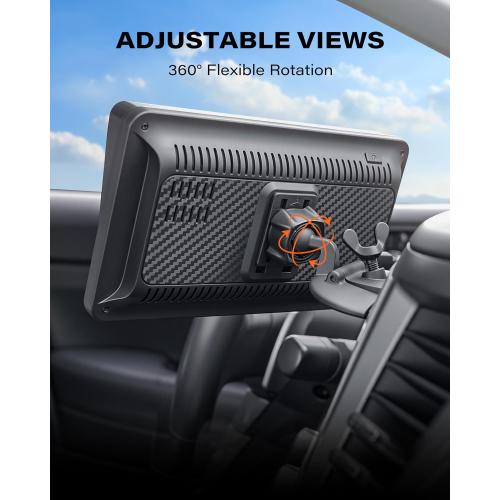 1Zero CD Slot Mount for CarPlay Screen, 360° Rotation Tool-Free Installation CarPlay CD Mount Compatible with 7-11 Inch Portable Car Play Screens & GPS Navigation