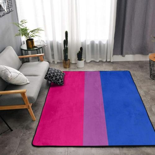 Area Rug Ultra Soft Door Mat Nursery Rug Cozy Carpet for Living Room, Bedroom, Office Fashion Area Carpet (Bisexual Pride Flag Stripes)