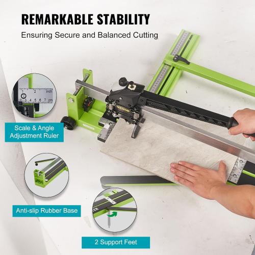 Tile Cutter , Manual Tile Cutter All-Steel Frame,Tile Cutting Machine w/Laser Guide and Bonus Spare Cutter,Tile Cutter Hand Tool for Precision Cutting Porcelain Ceramic Floor Tiles