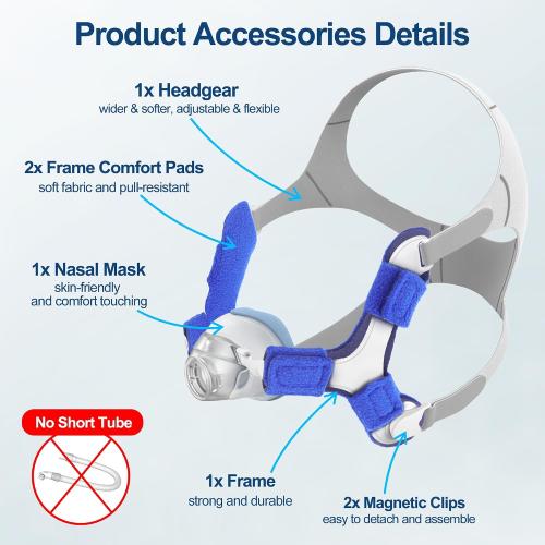 Upgraded Supplies for Airfit N20, Includes Head Strap, Frame, Nasal Cushion(L), Softer Nose Touching for Airtouch N20 Users, Secure Seal & Enhanced Comfort CPAP Supplies by MEDICOLOR, Large