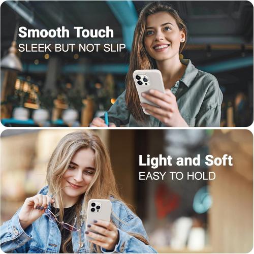 AOTESIER Magnetic for iPhone 13 Pro Max Case, [Compatible with MagSafe] [Military Shockproof Protection] Silicone Phone Case with Soft Anti-Scratch Microfiber Lining, 6.7 inch, Stone