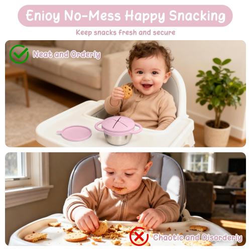 2 Pack Baby Stainless Steel Snack Containers for Kids