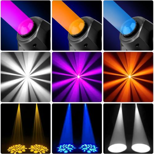Stage Lights Moving Head Lights 8 Gobos 8 Colors 11 Channels 60W Spotlights DMX 512 with Sound Activated for Wedding DJ Party Stage Lighting 2PCS