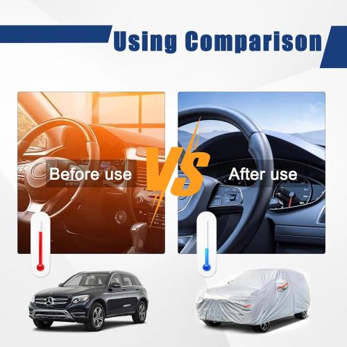 Kayme 6 Layers SUV Car Cover Custom Fit for Subaru Forester（1997-2025） Waterproof All Weather for Automobiles, Outdoor Full Cover Rain Sun UV Protection.Silver