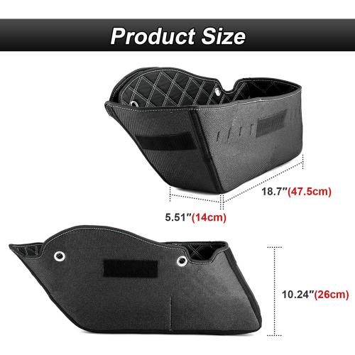 WeiSen Saddlebag Liners Non-Stretched Saddlebag Organizer Inserts Compatible with Harley Touring Road King Road Glide Street Glide Electra Glide 2014-2024 Factory Saddlebag, White Square