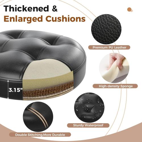 Office Drafting Chair with Footrest, Tall Height Adjustable Stool with Back Support, Heavy Duty Rolling Stool Chair with Wheels for Office Home Kitchen Bar Shop Guitar Studio Medical Vanity(Black)