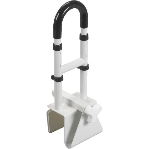 Drive Medical Adjustable Bathtub Grab Bar & Bathtub Safety Rail, White