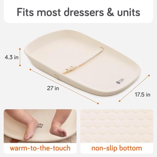Baby Uma Wipeable Changing Pad - 100% Waterproof Baby Changing Pad for Dresser, Comfortable EVA Foam, 27″ x 17.5″
