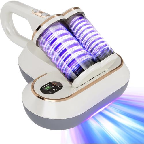 Mattress Vacuum Cleaner, 16Kpa Strong Suction Bed Vacuum Cleaner with 253.7nm UV-C Light & High Heating Tech & Brushroll Rotation & 0.7L Double Cup, Handheld Corded Vacuums for Pillow Crib Sofa Carpet