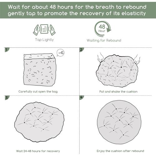 HIGOGOGO Papasan Chair Cushion with Corduroy Cover (Without Chair), 48 x 48 Inch Supportive Cushion, Overstuffed Chair Cushion,Beige