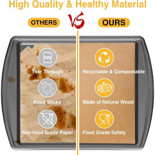 300 PCS Parchment Paper Sheets - OAMCEG 12x16 Inch No Chemical Non-Stick Unbleached Pre-Cut Parchment Paper with a Silicone Brush, for Baking Grilling Air Fryer Steaming Bread Cup Cake Cookie