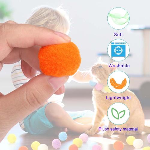 Aiersa Cat Toy Ball Launcher, Plush Ball Shooting Gun with 20 Pom Pom Balls, Interactive Indoor Cat Fetch Toy