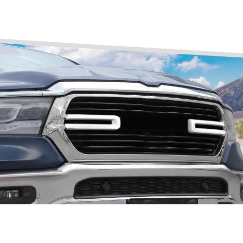 Jimen Compatible with Dodge Ram 2018-2025, 2PCS Front Grille Cover Exterior Trim Accessories (White)