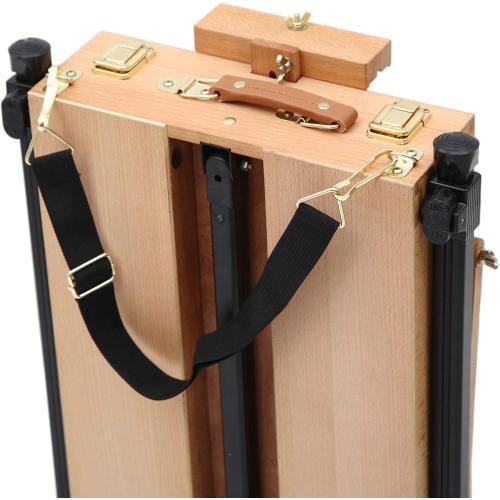 Falling in Art Light Weight French Style Field and Sketchebox Easel with Aluminum Tripod, Adjustable Beechwood Tripod Standing Easel with Drawer, Palette