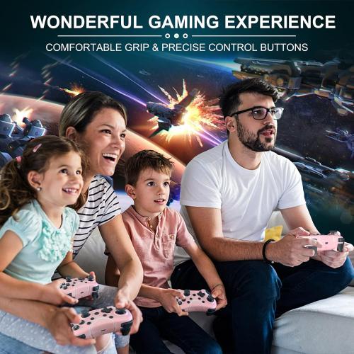 Pink Wireless Switch Controllers Pink,Nintendo Switch Controller for Nintendo Switch/Lite/OLED /Switch 2/Windows PC with Programmable/Vibration/Turbo Funtion,Switch Pro Controller Gamepad with 2 Thumb Caps