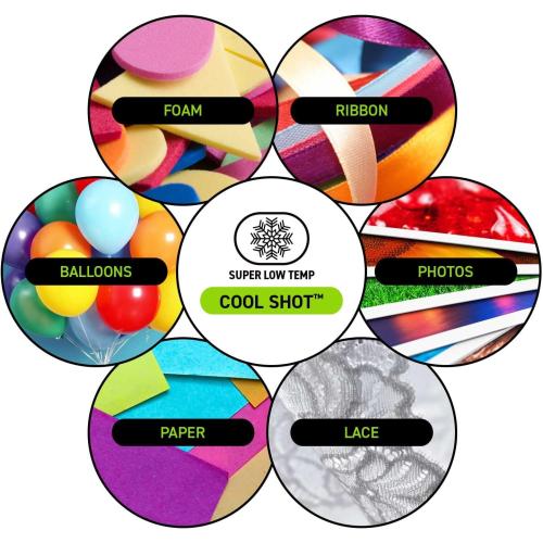 Surebonder 10W Ultra Low Temp Cool Shot Mini Glue Gun Kit with 12 Glue Sticks, Bonds Delicate Materials Like Paper, Fabric, Foam, Balloons - Clear