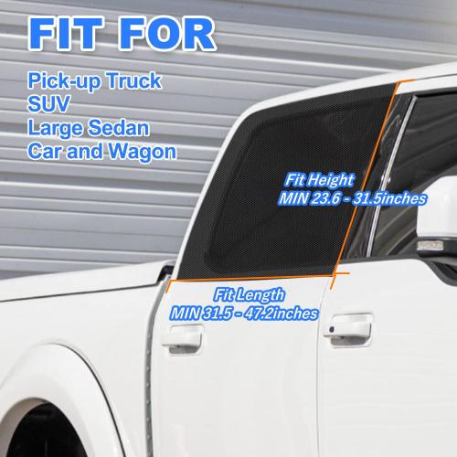PEMOTech Car Window Shades for Baby, 2 Pack Breathable Mesh Side Car Window Sun Shade, UV Protection Car Window Covers, fit Large SUV, Pickup, Truck, Minivan (31.5x47.2)