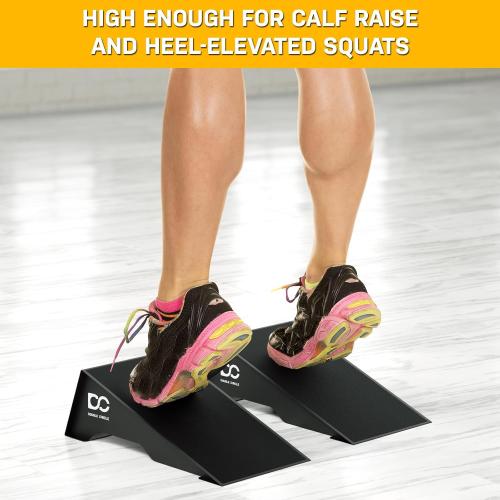 Double Circle Squat Wedge - Professional Ramp for Weightlifting and Fitness - Platform for Heel Elevated Squats and Calf Raises - Heavy-Duty Anti-Slip Blocks
