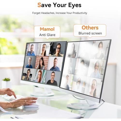 [2-Pack] 21.5 Inch Computer Blue Light Blocking Screen Protector for 16:9 Widescreen Monitor, Anti Glare Anti-UV Eye Protection Desktop PC LED Monitor Filter, Removable Anti-Scratch Screen Film 21in