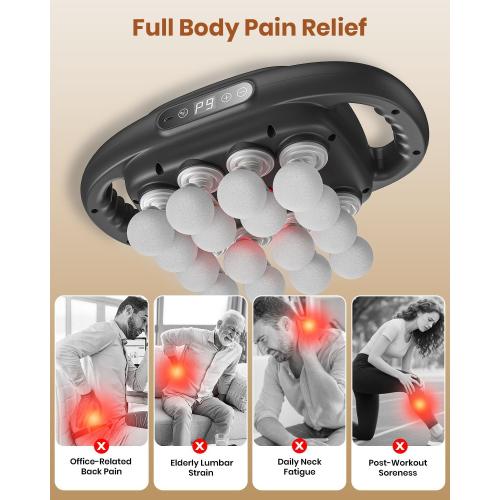 16-Head Massage Gun, Deep Tissue Back Massager with 99 Adjustable Intensities & 9 Modes, Electric Percussion Massager, Gun Tool for Back/Shoulders/Legs/Arms/Neck (16 Head)