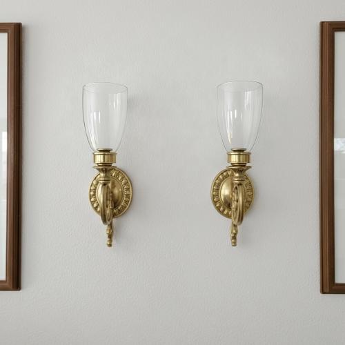 2 Pcs 6.5 Inch Clear Glass Lamp Shade, Colonial Style
