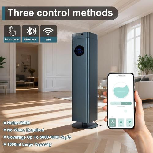 Upgrade Waterless Essential Oil Diffuser with WiFi & Bluetooth Control Cold-Air Diffusion Tech. 6000 Sq. Ft Coverage, 1500ml Scent Air Machine for Whole Home, Spa, Hotel (No Essential Oils)