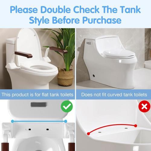 FSA/HSA Eligible Toilet Safety Rails for Seniors, Heavy Duty Foldable Toilet Support for Seniors, Elderly Toilet Seat Rails with Arms, Toilet Bars for Elderly and Disabled Up to 520LBS (Brown Color)
