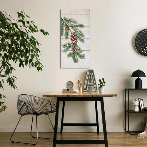 Size 20x40 iKNOW FOTO Pine Cones and Seeds on Canvas Prints Vertical 20x40in Botanical Wall Art Winter Pine Cones Framed Wall Art for Holiday Decor Ready to Hang Home Decoration