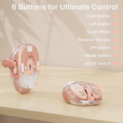 Wireless Clear Mouse Dual Mode Bluetooth & 2.4G Silent Clicks Mice-Gradient